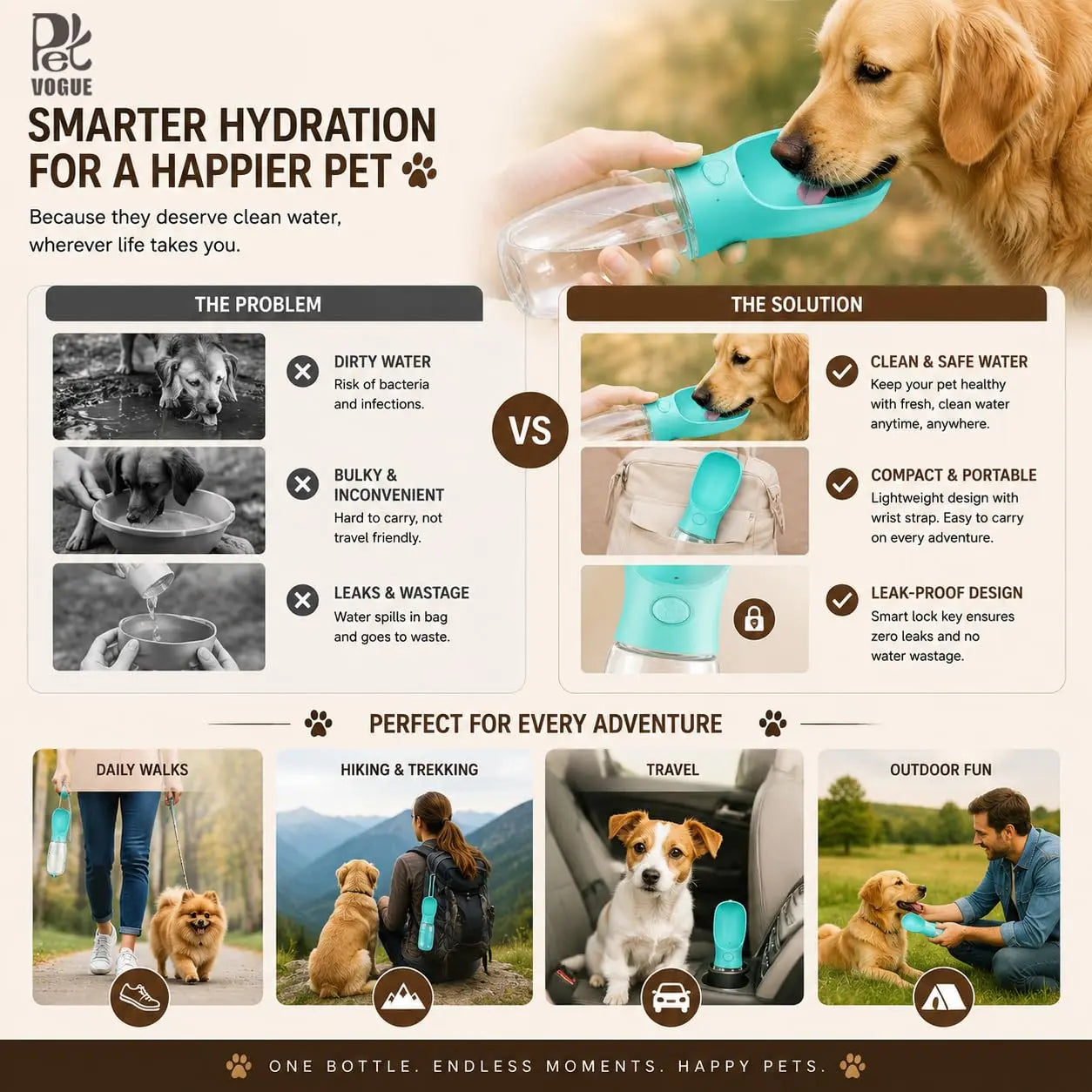 Portable Leakproof Pet Water Bottle